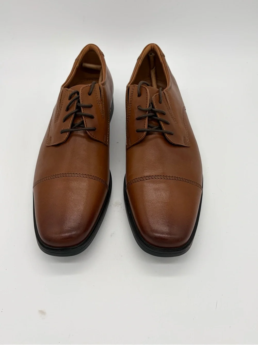 Clarks Men's Brown Leather Cap-Toe Oxfords New Without Box